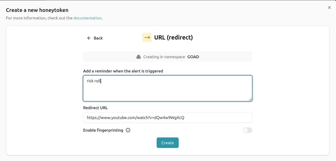 Creating a redirect URL