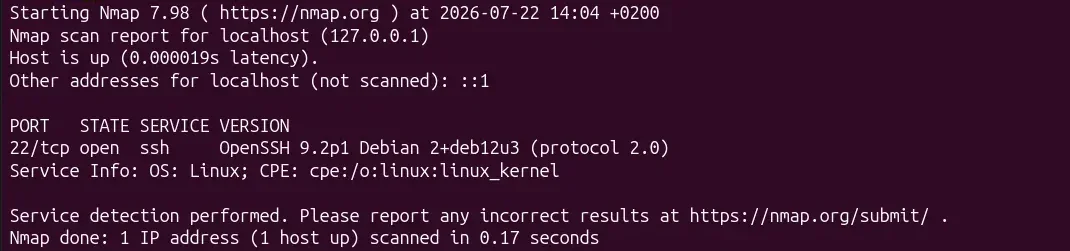 Scan nmap sur le port 22