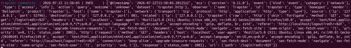 Logs du test pour le service HTTP