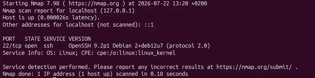 Scan nmap sur le port 22