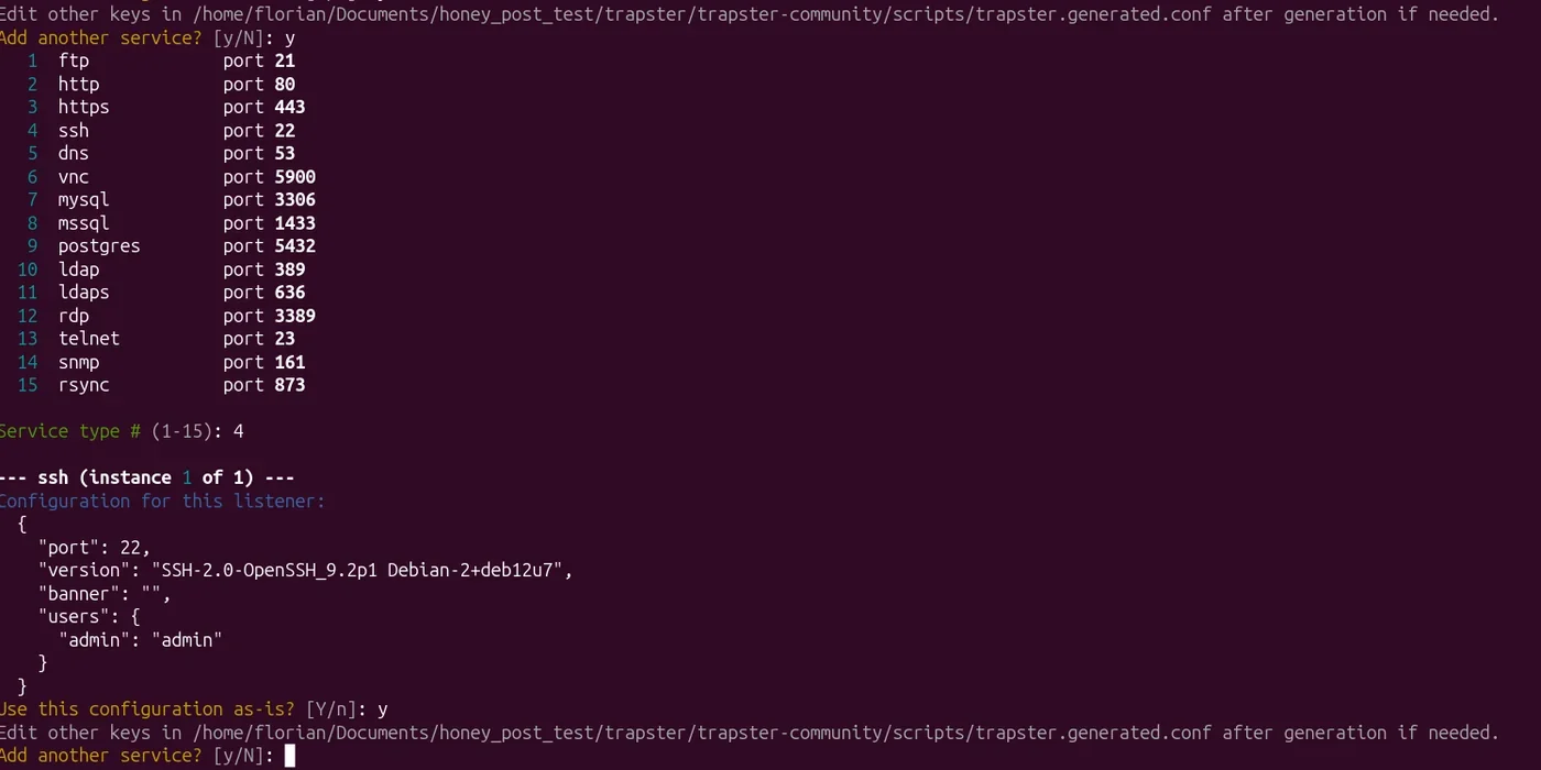 Script trapster-wizard.sh