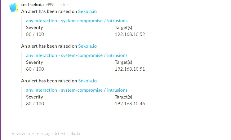 The Slack notification received when a Trapster alert fires